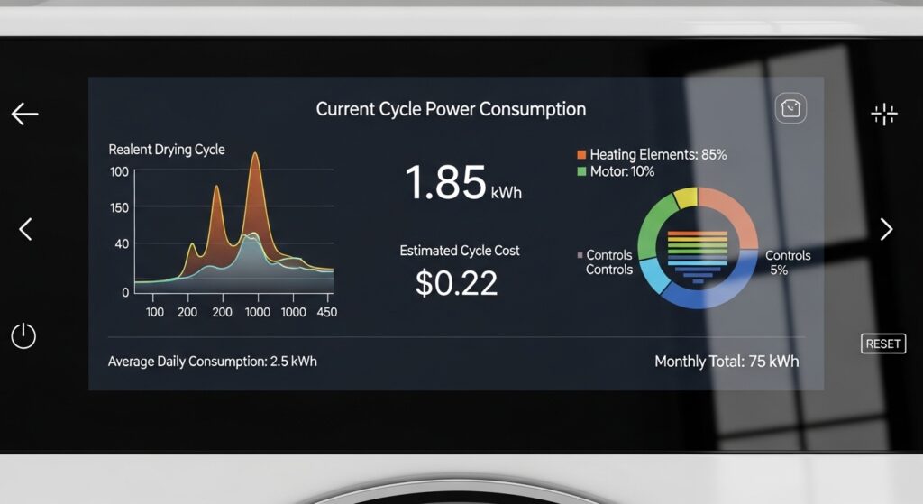 건조기 소비전력 정보 화면
