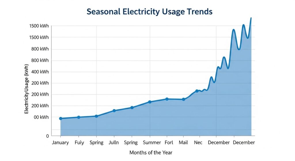 겨울철 전기 사용량 증가 그래프