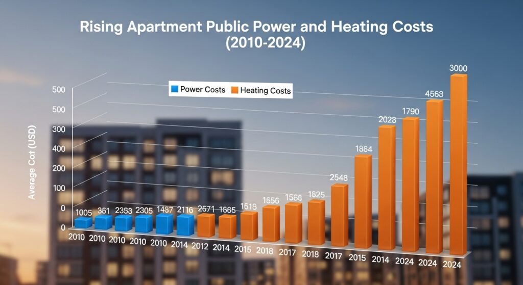 아파트 공용전력과 난방비 상승 구조 안내 그래프