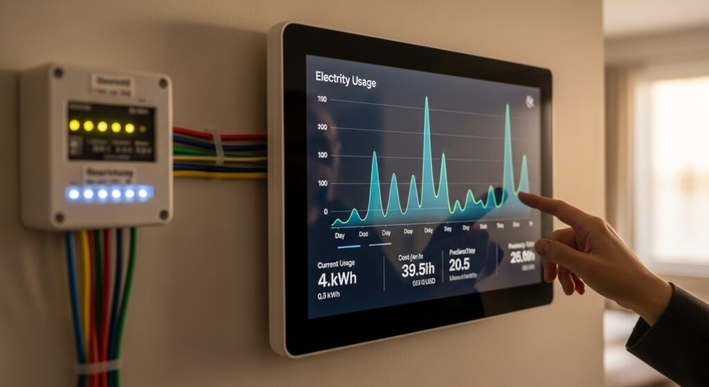 전기 사용 패턴을 기록하는 모습