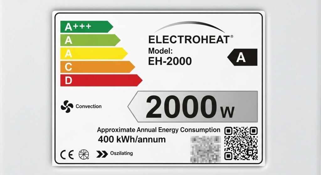 전기히터 소비전력 표시 라벨