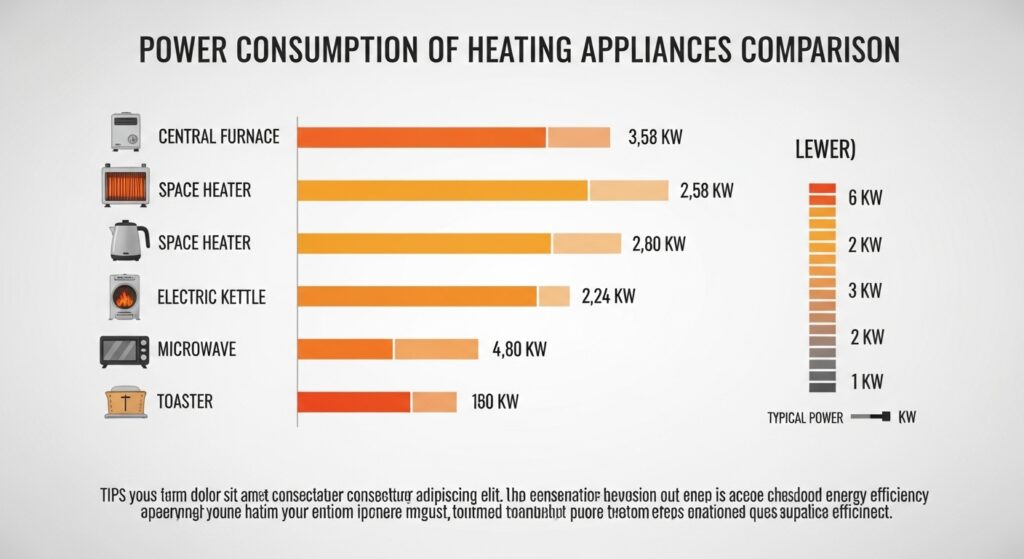 전열기기 소비전력 비교