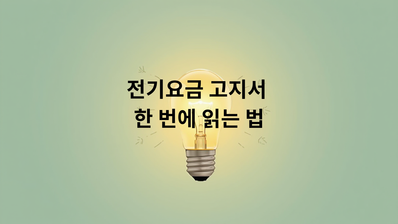 전기요금 고지서 한 번에 읽는 법