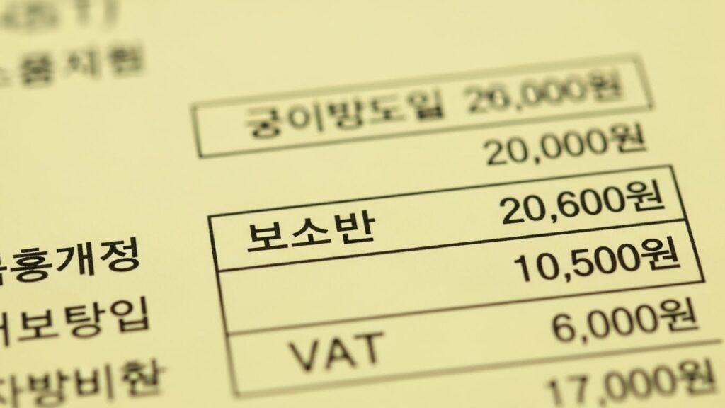 전기요금 고지서에서 기본요금 항목을 확인하는 실사 이미지